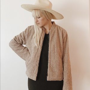 Taupe shearling jacket